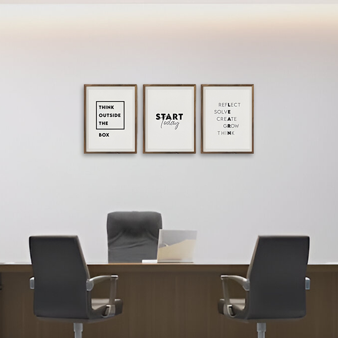 Motivational Office Wall Art Set – Inspirational Quotes for Daily Success