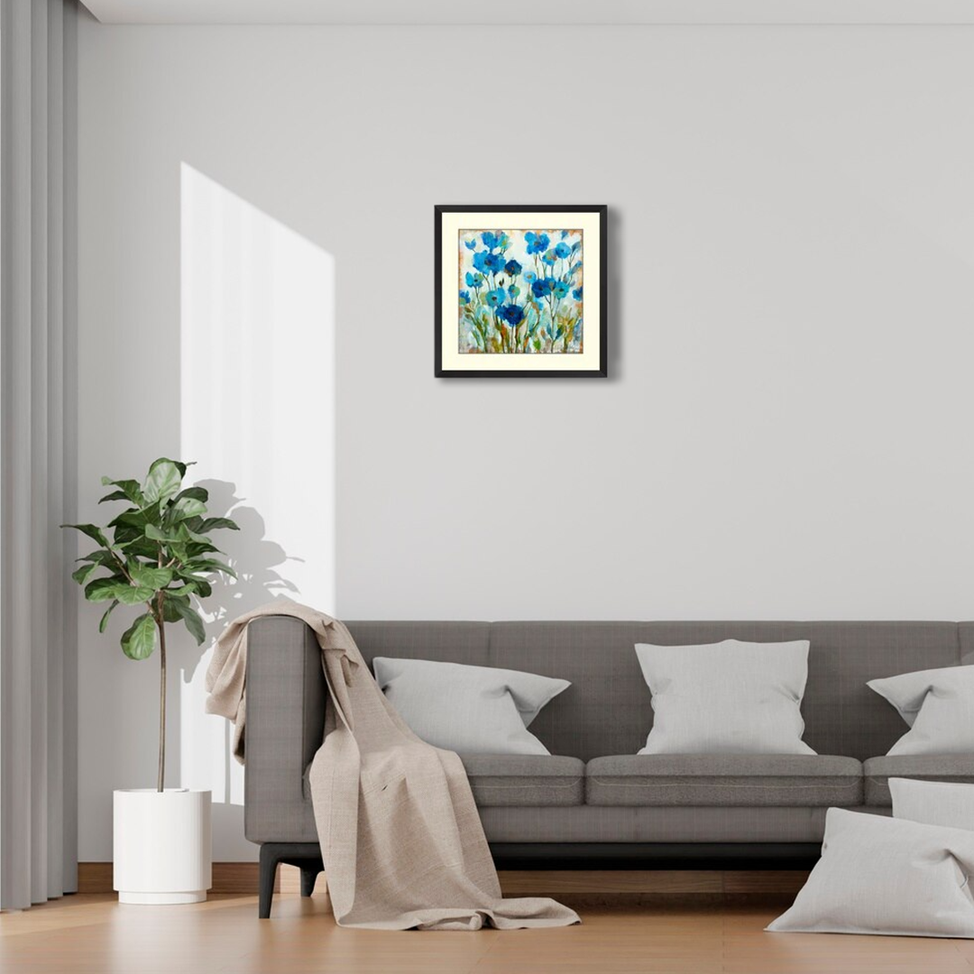 Blue Blossom Elegance "Abstract Floral Art Print"