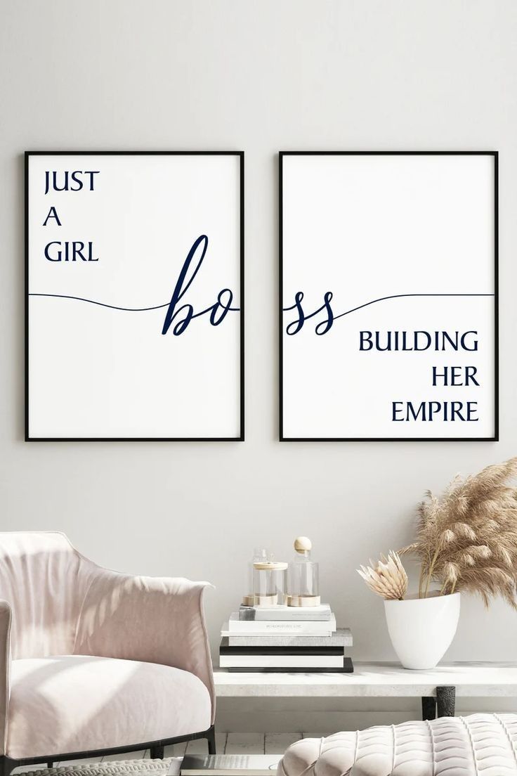 "Girl Boss" – Empowering Wall Frame Set